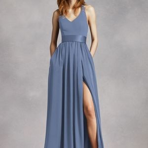 V Neck Halter Gown with Sash

WHITE BY VERA WANG